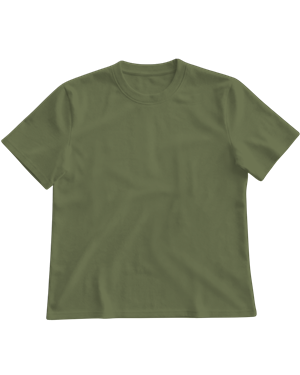 T-Shirts (2D) T-Shirt Mens / Unisex Premium Cotton Vintage Tee (Olive Green) - KUD 1483. (x 5)