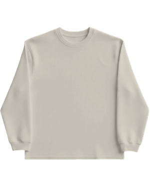 Hoodies & Sweatshirts (2D) T-Shirt Men's Oversized Long Sleeve T-Shirt (Off White) - KUD 1671. (x 1)