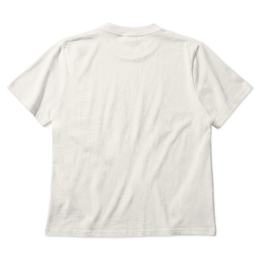 Custom (Unisex) Menโs & Womenโs Boxy T-Shirt in White โ Back View on White Background, Boxy Fit, Soft Cotton