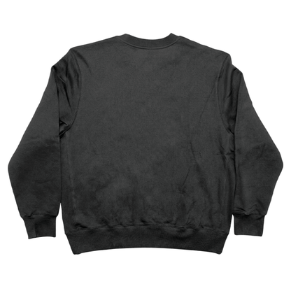 Custom Men’s & Women’s Oversized Crew Neck Sweatshirt in Black – Back View on White Background, Oversized Crew Neck Sweatshirt, Terry Cotton | CustomWhiz
