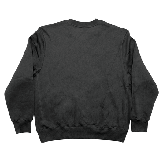 Custom Men’s & Women’s Oversized Crew Neck Sweatshirt in Black – Back View on White Background, Oversized Crew Neck Sweatshirt, Terry Cotton | CustomWhiz