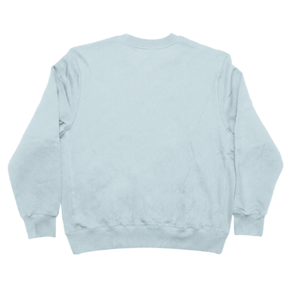 Custom Men’s & Women’s Oversized Crew Neck Sweatshirt in Blue – Back View on White Background, Oversized Crew Neck Sweatshirt, Terry Cotton | CustomWhiz