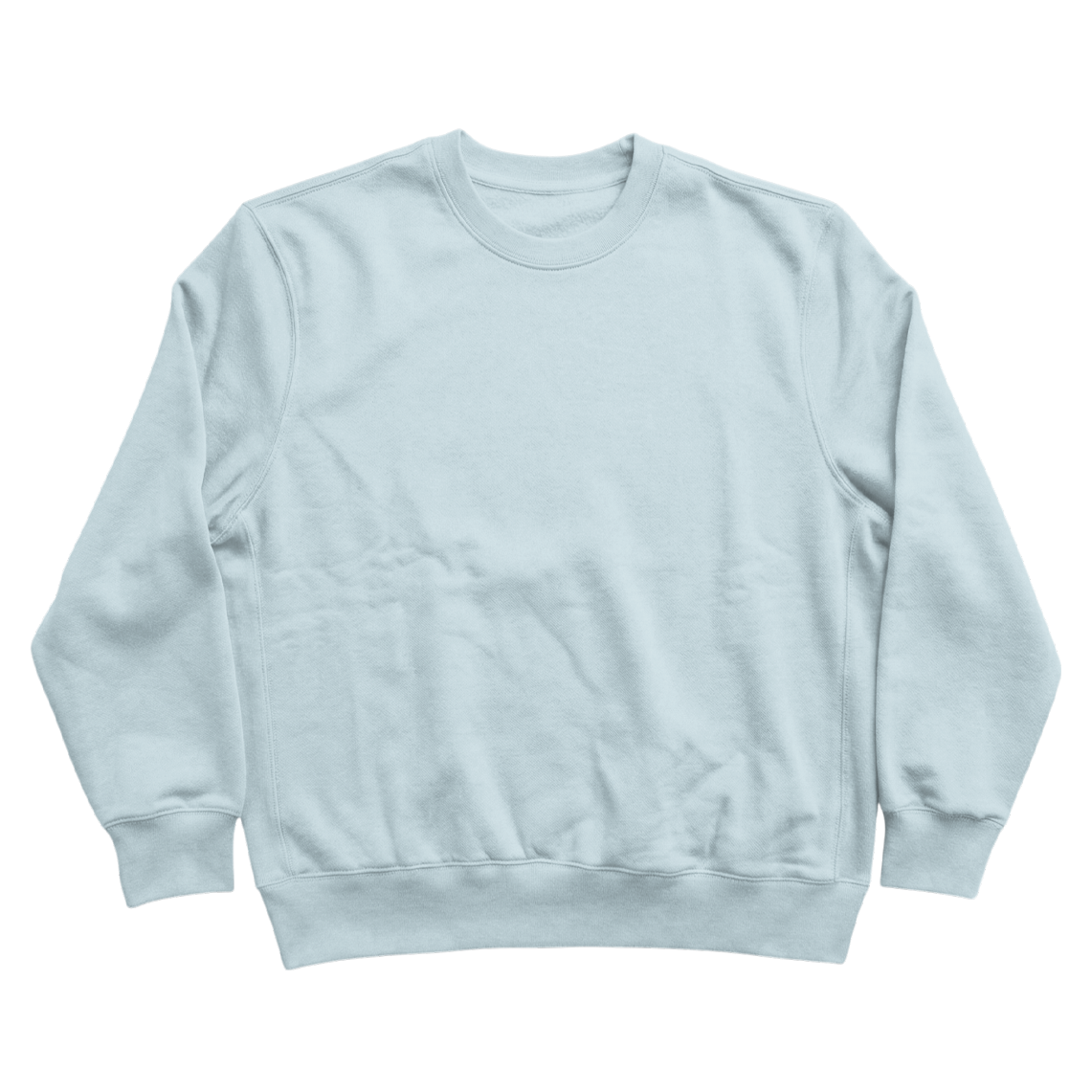Custom Men’s & Women’s Oversized Crew Neck Sweatshirt in Blue – Front View on White Background, Oversized Crew Neck Sweatshirt, Terry Cotton | CustomWhiz
