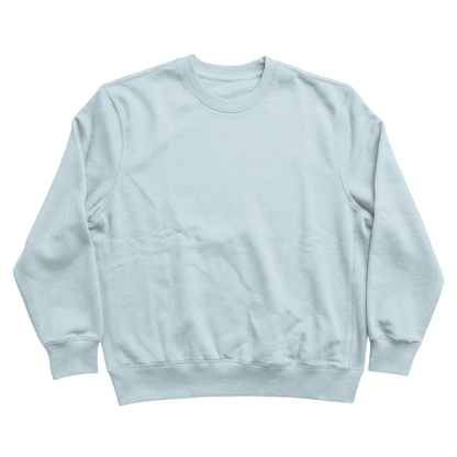 Custom Men’s & Women’s Oversized Crew Neck Sweatshirt in Blue – Front View on White Background, Oversized Crew Neck Sweatshirt, Terry Cotton | CustomWhiz