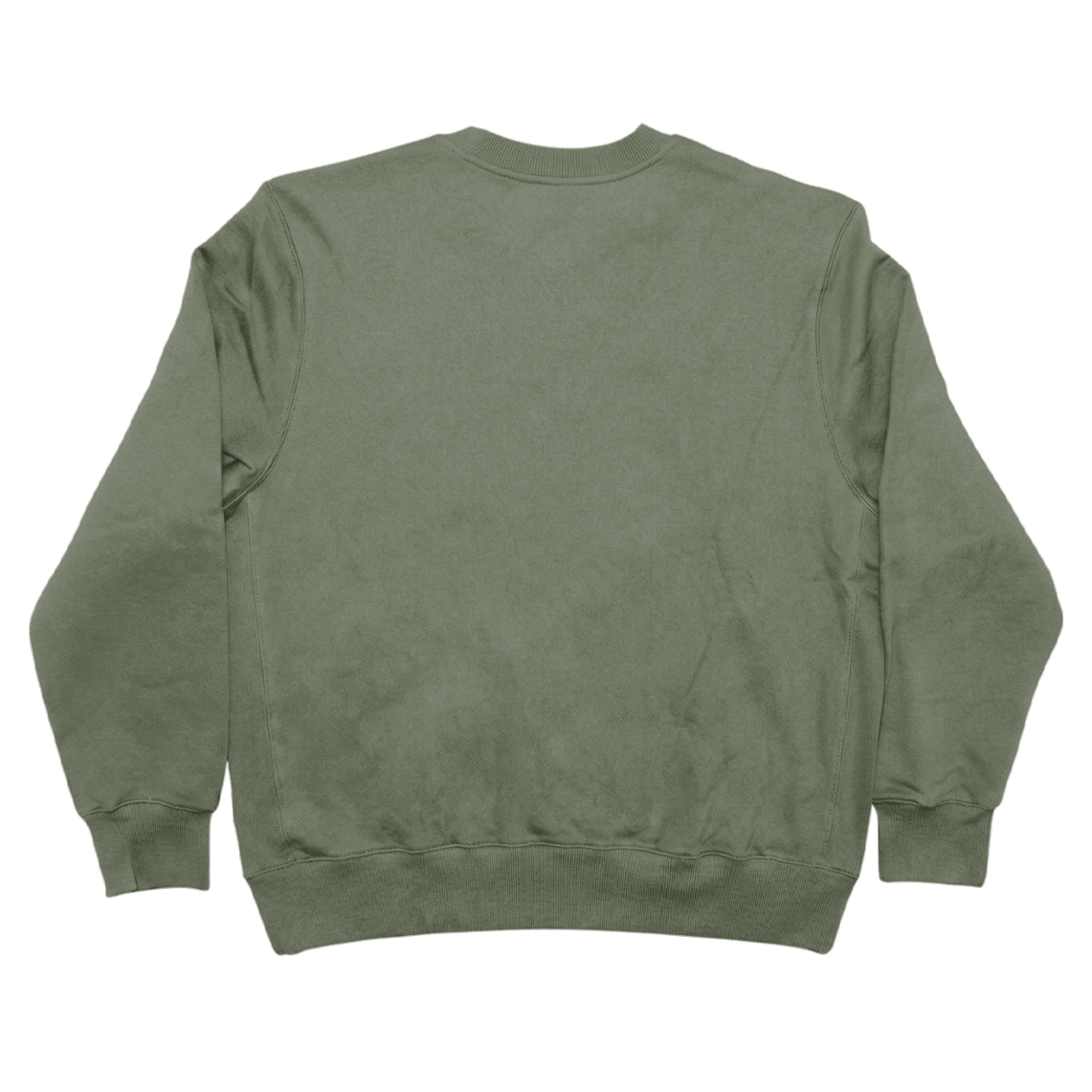 Custom Men’s & Women’s Oversized Crew Neck Sweatshirt in Olive – Back View on White Background, Oversized Crew Neck Sweatshirt, Terry Cotton | CustomWhiz