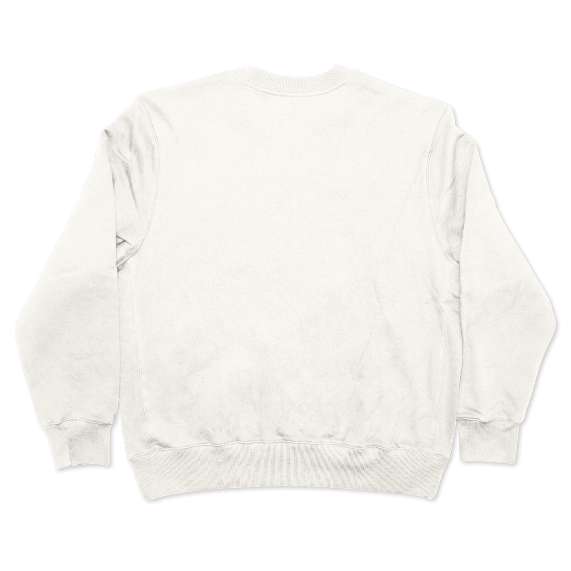 Custom Men’s & Women’s Oversized Crew Neck Sweatshirt in White – Back View on White Background, Oversized Crew Neck Sweatshirt, Terry Cotton | CustomWhiz