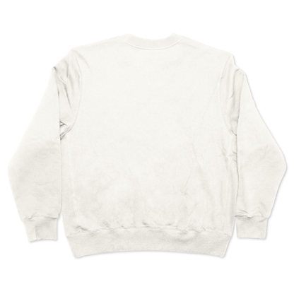Custom Men’s & Women’s Oversized Crew Neck Sweatshirt in White – Back View on White Background, Oversized Crew Neck Sweatshirt, Terry Cotton | CustomWhiz