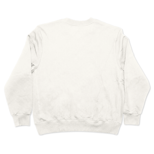 Custom Men’s & Women’s Oversized Crew Neck Sweatshirt in White – Back View on White Background, Oversized Crew Neck Sweatshirt, Terry Cotton | CustomWhiz