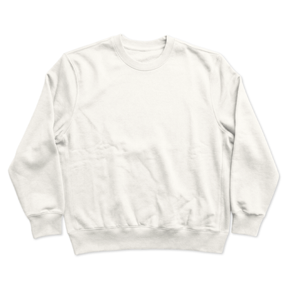 Custom Men’s & Women’s Oversized Crew Neck Sweatshirt in White – Front View on White Background, Oversized Crew Neck Sweatshirt, Terry Cotton | CustomWhiz