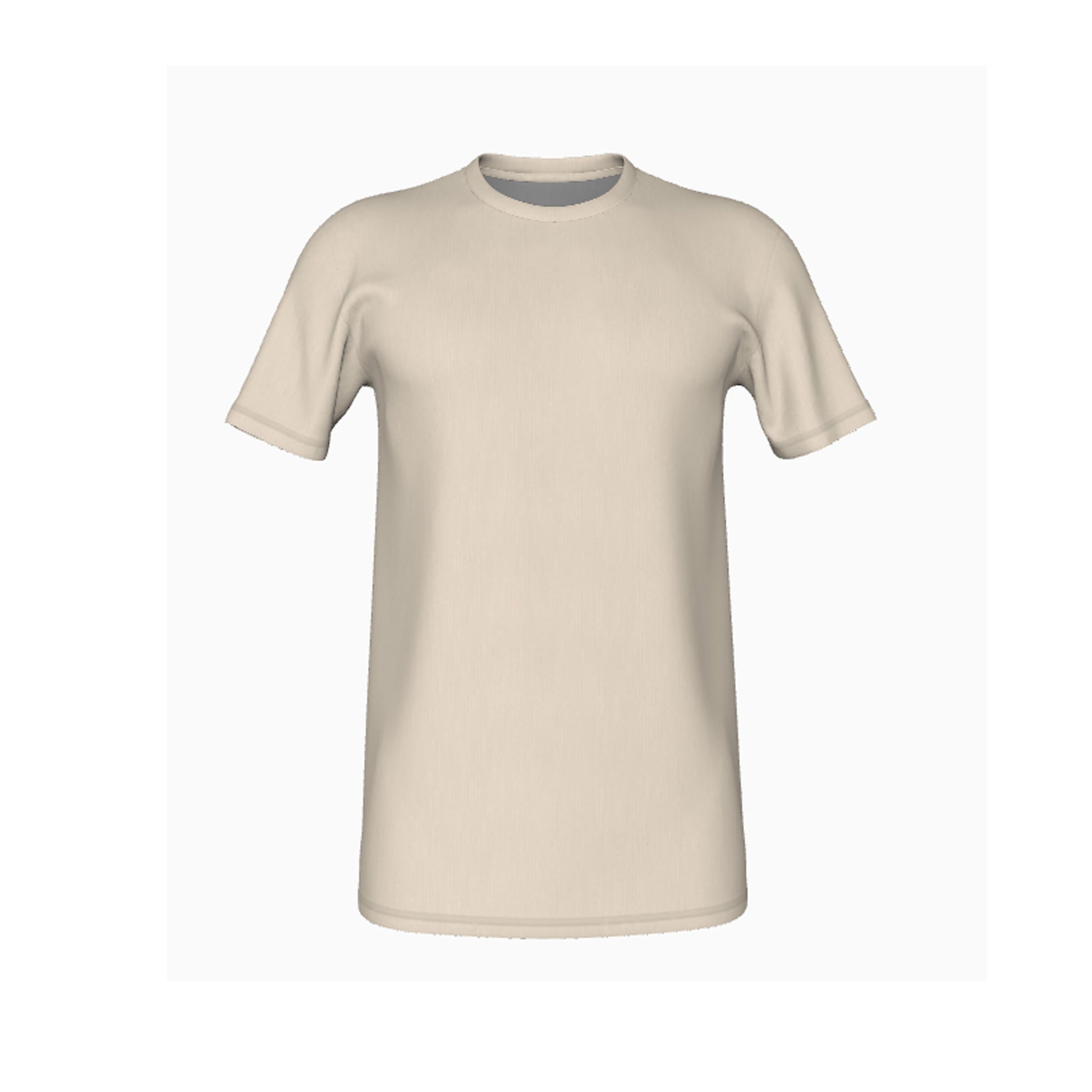 Custom Men’s & Women’s Tall Short Sleeve T-Shirt in Beige – Front View on White Background, Tall Fit, Premium Organic Cotton | CustomWhiz
