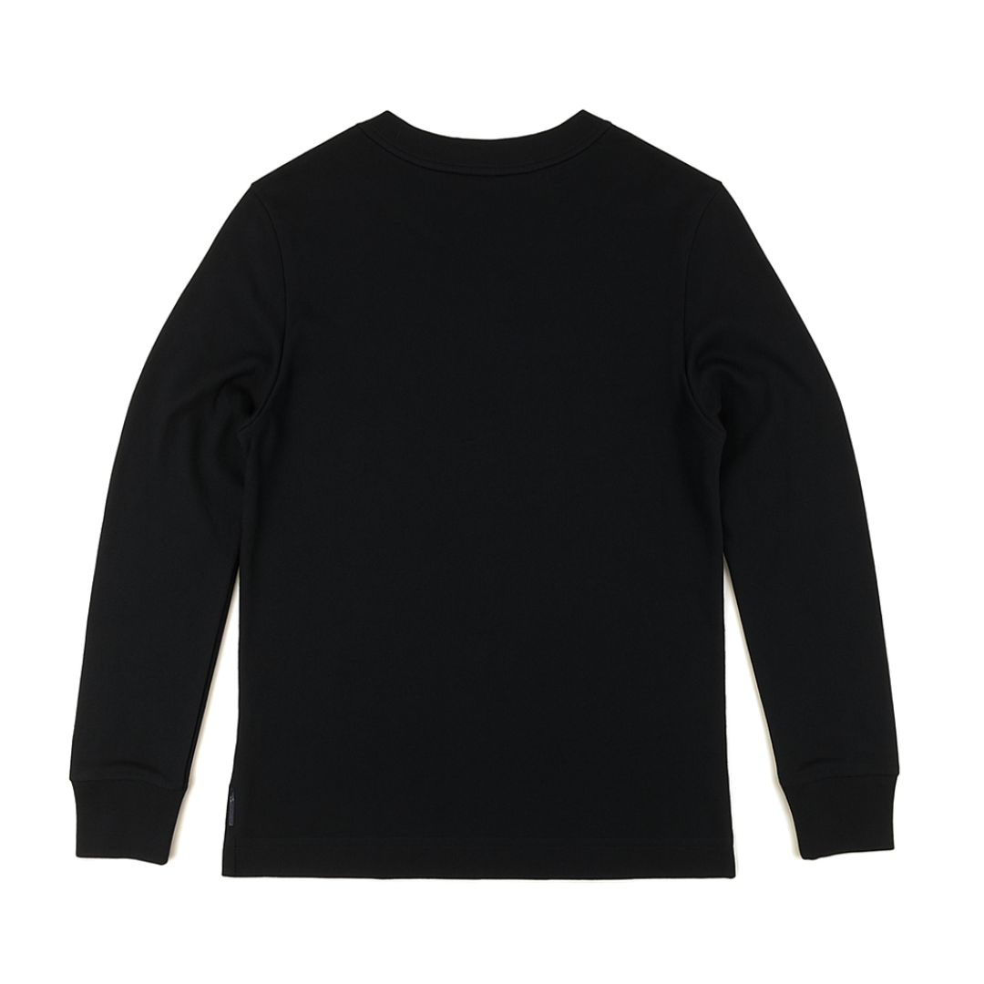 Kids Cotton Longsleeve T-Shirt KUD428 Flat Lay Black Back View