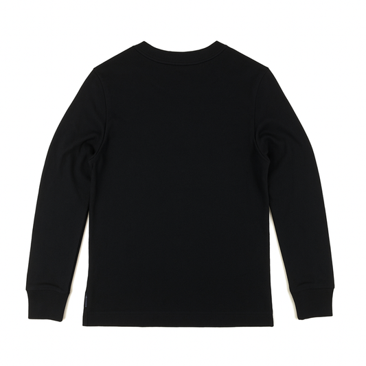 Kids Cotton Longsleeve T-Shirt KUD428 Flat Lay Black Back View
