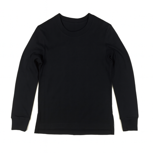 Kids Cotton Longsleeve T-Shirt KUD428 Flat Lay Black - Front View