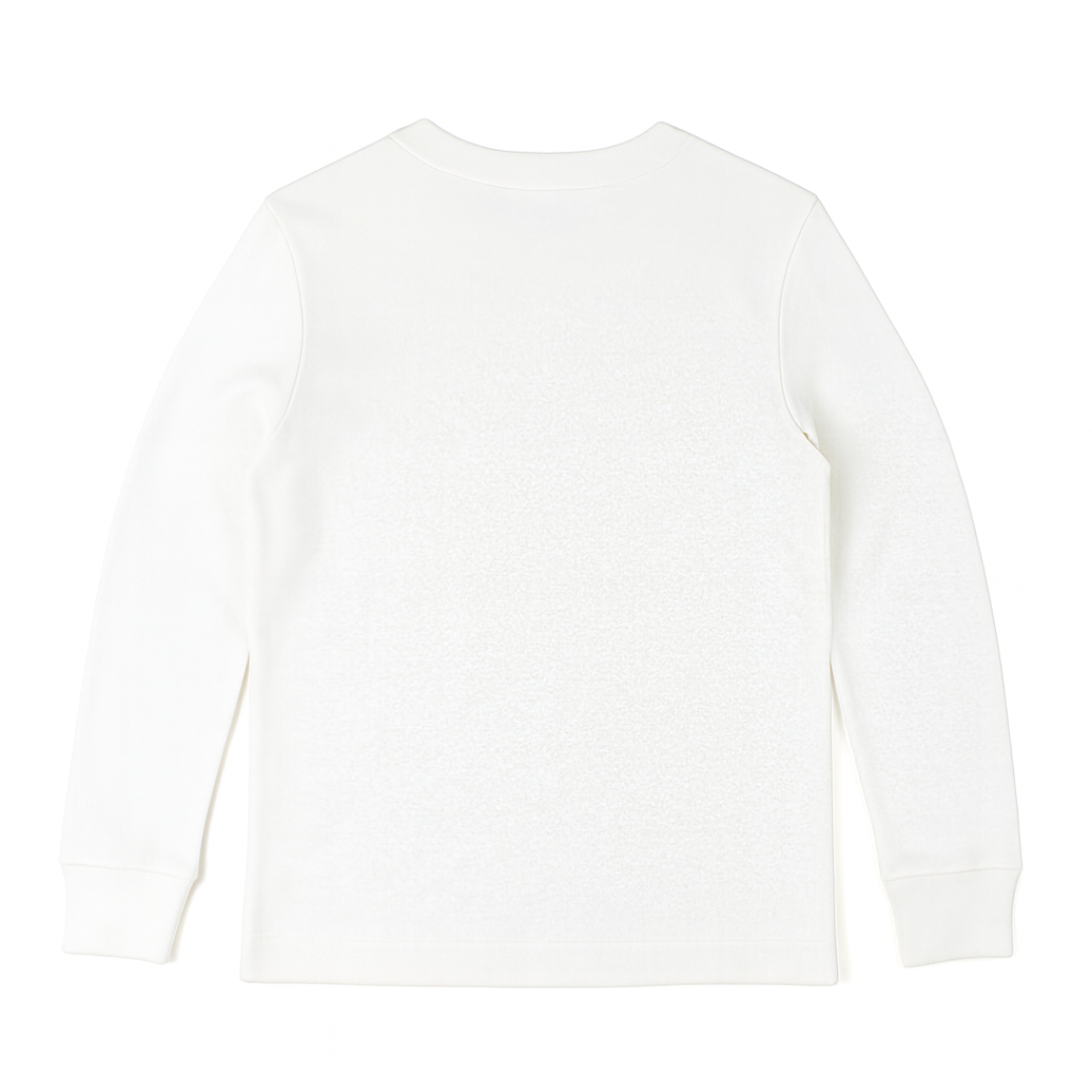 Kids Cotton Longsleeve T-Shirt KUD428 Flat Lay White Back View